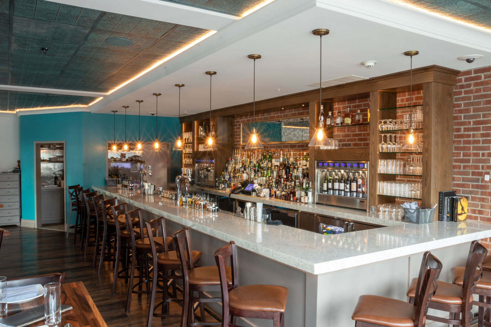 Newly refurbished bar within the Park & Elm Restaurant. 