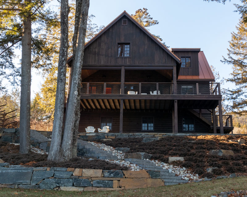 You've seen the guest cottage. Now introducing The Rock View Expansion of the existing log cabin on this beautiful Lake George shoreline property.