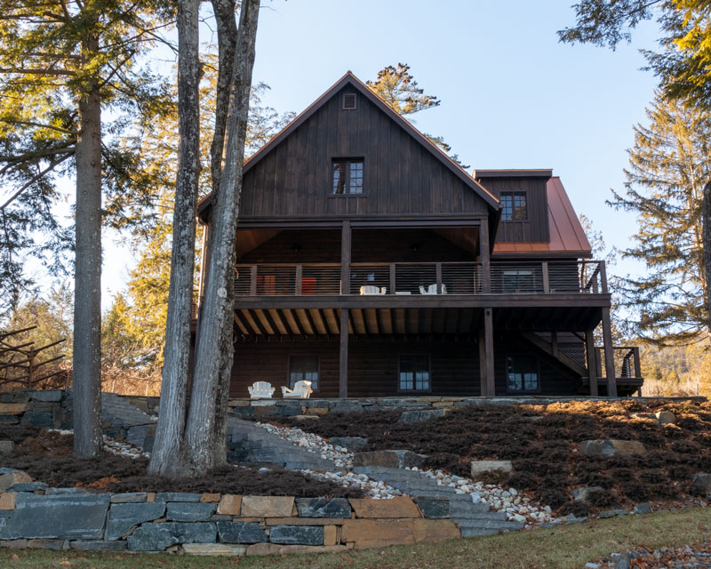 You've seen the guest cottage. Now introducing The Rock View Expansion of the existing log cabin on this beautiful Lake George shoreline property.
