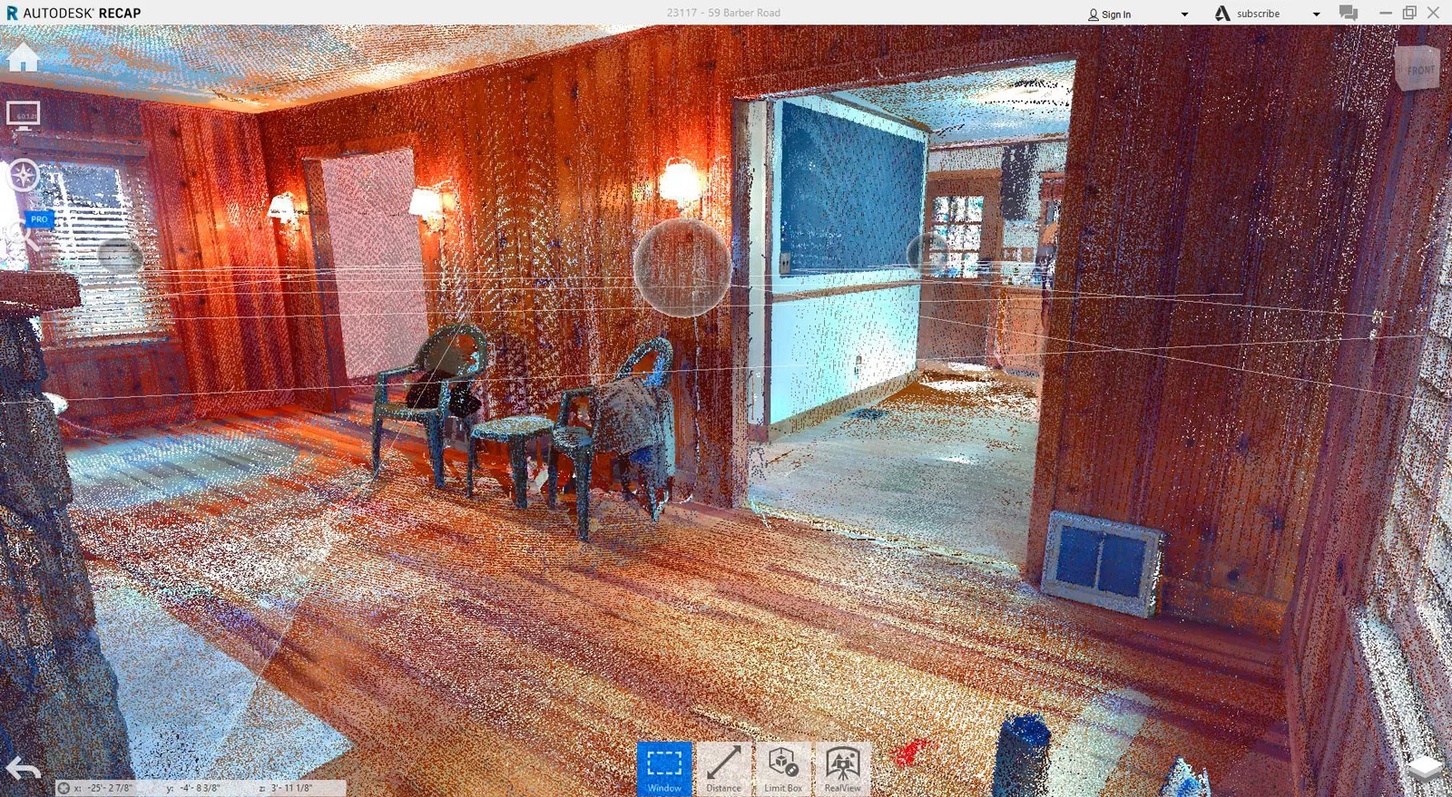 point-cloud-interior Point Cloud of existing conditions of a residence by AJA Architecture and Planning.